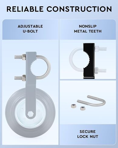 CO-Z عبوتان من عجلات البوابة شديدة التحمل مقاس 6 بوصات للبوابة الدوارة، عجلة مساعدة لبوابة السياج ذات سلسلة سعة 500 رطل تناسب أنابيب من 1-5/8 بوصة إلى 2 بوصة، وعجلات بوابة معدنية متأرجحة بزاوية قابلة للتعديل in Kuwait