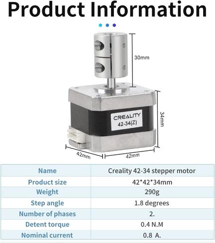 محرك متدرج Creality Original Ender 3 S1/Pro Y-Axis، محرك متدرج للطابعة ثلاثية الأبعاد 42-34 مع بكرة متزامنة 2GT 20 سن، لمحور Ender-3 V2/Ender-3 Pro/Sermoon V1 Pro/Ender-3S Y-Axis in Saudi Arabia