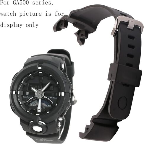 حزام ساعة مطاطي للرجال متوافق مع سلسلة ساعات كاسيو GA-500 GA-500-1A4 GA-500-1A4ER GA500 الرياضية الخارجية مقاومة للماء in Kuwait