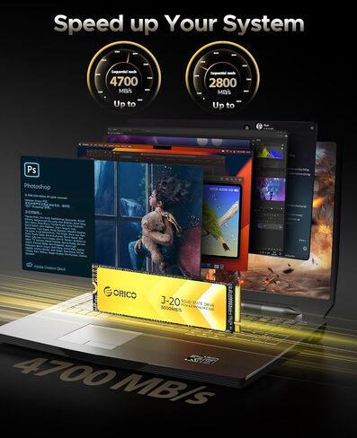 ORICO DIY 1 تيرابايت SSD خارجي محمول، محرك أقراص صلبة خارجي يصل إلى 1000 ميجابايت/ثانية، متوافق مع USB3.2/3.1/3.0 نوع C، لمستخدمي الأعمال/الطلاب/عشاق الترفيه-J20 in Kuwait