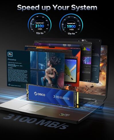 ORICO DIY 1TB Portable SSD External, Up to 1000MB/s External Solid State Drive Hard Drive, Compatible with USB3.2/3.1/3.0 Type-C, for Business users/Students/Entertainment Enthusiasts in Saudi Arabia
