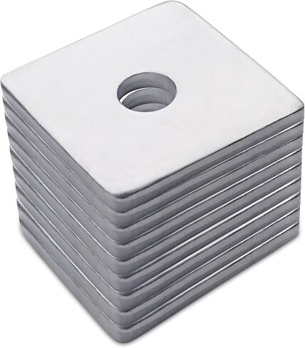 Squares Washer Galvanized Heavy Duty Plate Fastener Square Plate Washers, 5/8" X 1⅝" X 1⅝", 0.11" Thickness, 16mm x 40mm x 40mm x 2.8mm Fastener Hardware, 20 Packs in Kuwait
