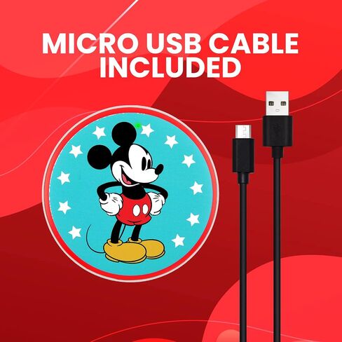 Disney Mickey Mouse Wireless Charging Pad- Wireless Charging Station Universally Compatible with All Qi Enabled Devices- Mickey Mouse Gifts for Adults and Fans of All Ages in Saudi Arabia
