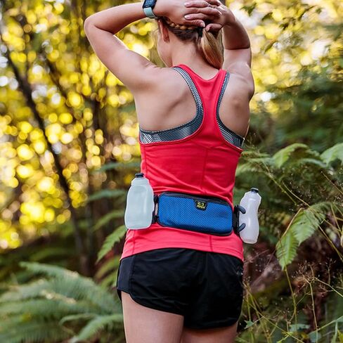 Amphipod RunLite Xtech 10K Hydration Belt, Ultra Runners Waist & Hydration Belt for Endurance Running, Racing, Men & Women - Amp Green - 21 oz in Saudi Arabia