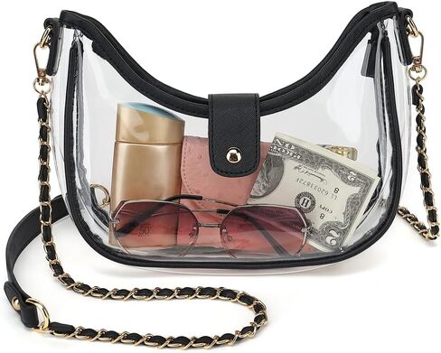 LOXOMU Clear Purses for Women Stadium Approved, Chic Clear Stadium Puse Clear Crossbody Bag for Concerts, Sports Events in Saudi Arabia