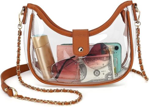 LOXOMU Clear Purses for Women Stadium Approved, Chic Clear Stadium Puse Clear Crossbody Bag for Concerts, Sports Events in Saudi Arabia