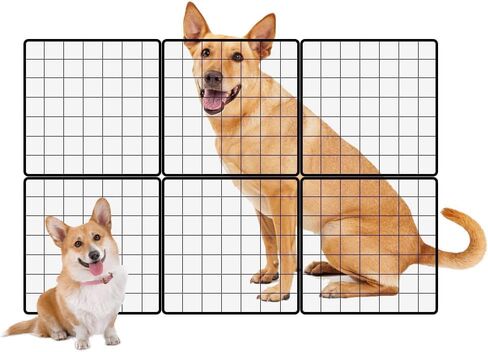 Dog Gate, Stair Gate,Lsolation Gate, Pet Gate Dog Fence Portable Puppy Lsolation Mesh Lsolation Gate Multipurpose (41.31 * 27.54 inch) (6 Pieces with Buckle Straps) in Saudi Arabia
