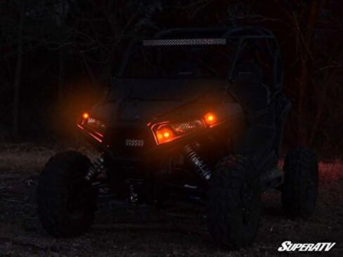 مجموعة إشارة الانعطاف SuperATV لـ 2013-2019 Polaris Ranger XP 900 | التوصيل والتشغيل | الشارع القانوني | سهل التثبيت | مصابيح LED للقرن والعنبر | تصنيف IP67 | نمط تصنيع المعدات الأصلية in Kuwait