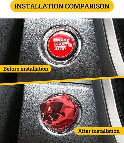 غطاء زر التشغيل بالضغط من Zlirfy، غطاء زر تشغيل سيارة Bully Dog، ملحقات السيارة لديكور السيارة، غطاء زر التشغيل، غطاء زر الإشعال لشاحنة سيارات الدفع الرباعي (أزرق) in Kuwait