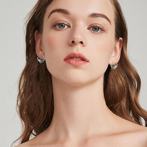 أقراط الضفدع 925 الفضة الاسترليني الضفدع هوب الأقراط مع لوتس ليف الأقراط لطيف الحيوان الأقراط الضفدع المجوهرات الصغيرة هوجي هوب الأقراط هدية للنساء فتاة في سن المراهقة in Kuwait