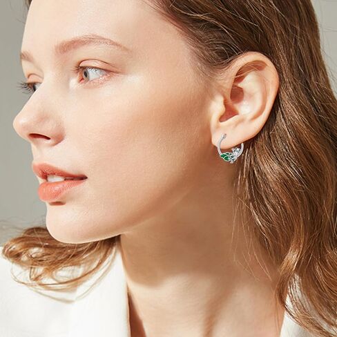 أقراط الضفدع 925 الفضة الاسترليني الضفدع هوب الأقراط مع لوتس ليف الأقراط لطيف الحيوان الأقراط الضفدع المجوهرات الصغيرة هوجي هوب الأقراط هدية للنساء فتاة في سن المراهقة in Kuwait