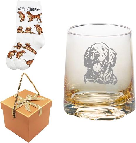Fathers Day Gifts for Golden Retriever Dog Dad, Golden Retriever Gifts Gold Whiskey Tumbler Water Drinking Glass in Kuwait