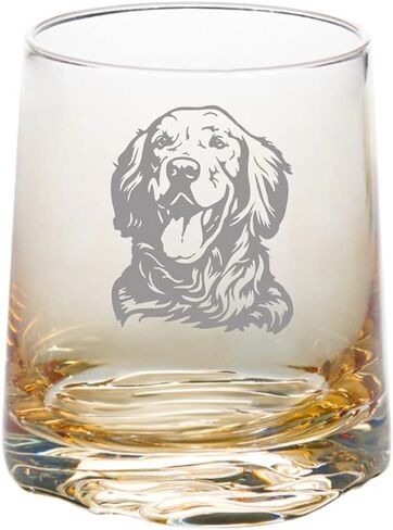 Fathers Day Gifts for Golden Retriever Dog Dad, Golden Retriever Gifts Gold Whiskey Tumbler Water Drinking Glass in Kuwait