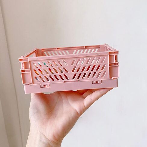 4-Pack Mini Plastic Baskets For Organizing and Storage, Collapsible Space Saving Crates, Office Desk Drawer Organizer, Small Size Storage Bins For kithchen Household Organizing.(5.9 x 3.8 x 2.2)’’. in Saudi Arabia