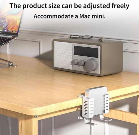 مساحة تخزين جانبية للمكتب قابلة للتعديل، مساحة تخزين تحت المكتب، حامل كمبيوتر محمول مثبت أسفل المكتب، منظم مكتب معلق بدون مثقاب، حامل تخزين جانبي للمكتب والمنزل (أسود) in Kuwait