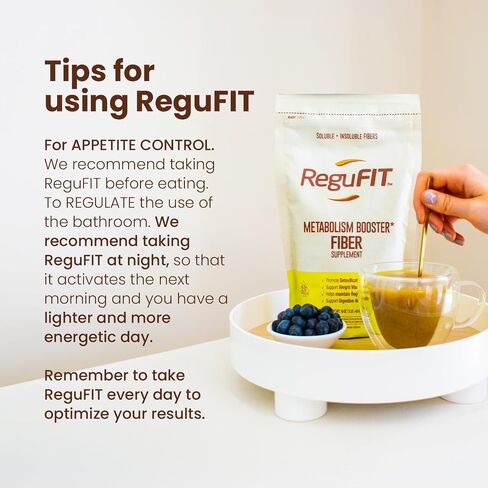 Regufit Fiber Powder to Supports Bloating & Gut Health, Helps Maintain Regularity, Prebiotic, Superfood, Omega-3 ALA, Pineapple Flavor, 30 svgs in Saudi Arabia