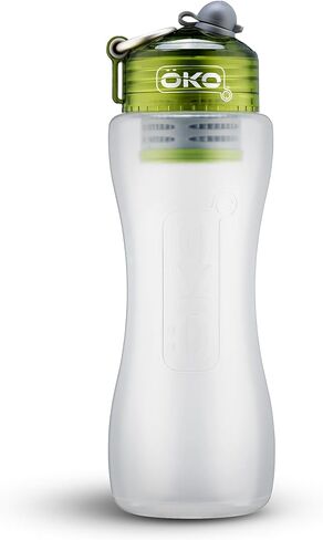 ÖKO - Advanced Water Bottle with Filter Derived from NASA Technology, Filtered Water Bottle for Travel/Outdoors & Home, Water Filter Bottle for Harmful Contaminants (650 ML, Moss) in Saudi Arabia