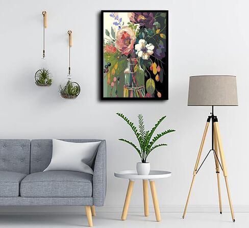 AintAp Paint by Numbers for Adults, DIY Adult Paint by Number Kits On Canvas Flower Painting by Numbers for Beginners, Acrylic Arts Crafts for Art HOM in Saudi Arabia