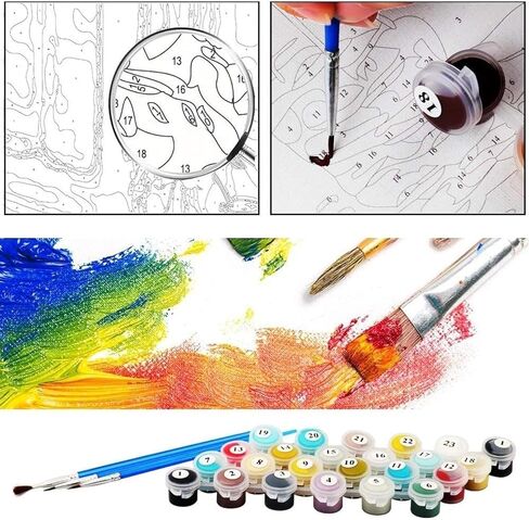 AintAp Paint by Numbers for Adults, DIY Adult Paint by Number Kits On Canvas Flower Painting by Numbers for Beginners, Acrylic Arts Crafts for Art HOM in Saudi Arabia