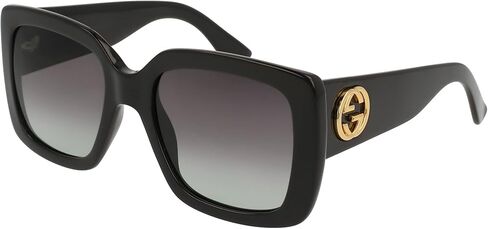 Gucci Square Sunglasses GG0141SN 001 Black/Gold 53mm 0141 in Saudi Arabia