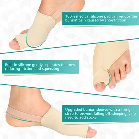 Bunion Corrector,1 Pair Premium Gel Bunion Pads Hallux Valgus Corrector No Surgery Medical Grade Bunions Splint for Bunion Relief Bunion Socks in Saudi Arabia