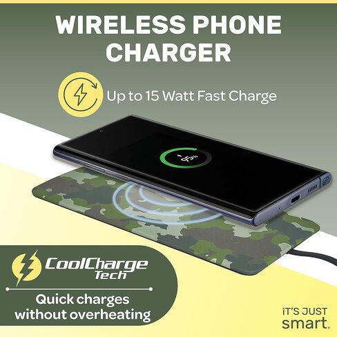 شاحن لاسلكي فائق النحافة من It's Just Smart، شاحن عالمي للهاتف الذي يدعم Qi، متوافق مع iPhone 15,14,14 Plus,14 Pro Max,13,SE,12,11,X,8, Samsung Galaxy S24 S23,S22,S21 ,S20, بكسل in Kuwait