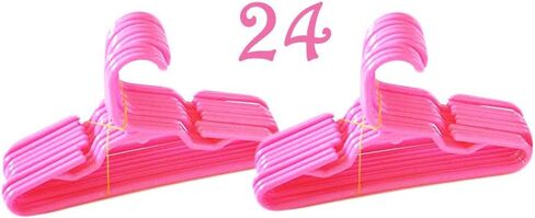 24 شماعة وردية من MyBrittany متوافقة مع ملابس الدمى للفتيات مقاس 18 بوصة - شماعات ملابس الدمى مقاس 18 بوصة in Kuwait