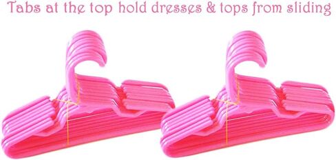 24 شماعة وردية من MyBrittany متوافقة مع ملابس الدمى للفتيات مقاس 18 بوصة - شماعات ملابس الدمى مقاس 18 بوصة in Kuwait