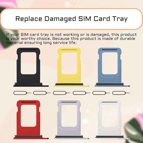 استبدال فتحة حامل شريحة SIM واحدة من Risidamoy بـ 6 ألوان لهاتف iPhone 14 (أرجواني/أزرق/أحمر/ضوء النجوم/أصفر/أسود منتصف الليل) مع حلقة مطاطية مقاومة للماء ودبوس إخراج شريحة SIM لهاتف iPhone 14 Plus in Saudi Arabia