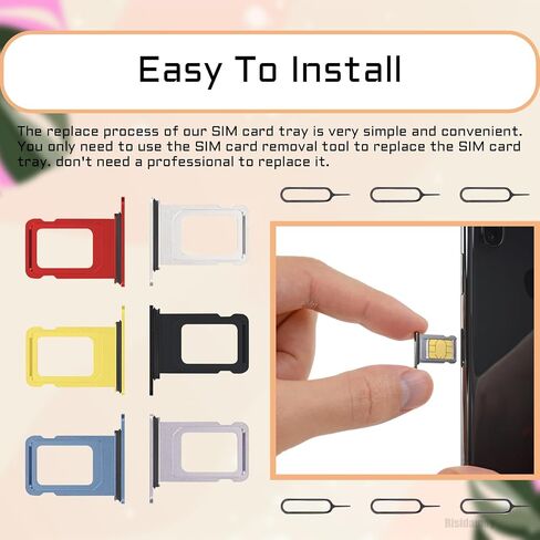 استبدال فتحة حامل شريحة SIM واحدة من Risidamoy بـ 6 ألوان لهاتف iPhone 14 (أرجواني/أزرق/أحمر/ضوء النجوم/أصفر/أسود منتصف الليل) مع حلقة مطاطية مقاومة للماء ودبوس إخراج شريحة SIM لهاتف iPhone 14 Plus in Saudi Arabia