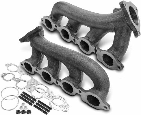 A-Premium Left Exhaust Manifold Kit W/Gaskets & Studs & Nuts [8Cyl 5.3 6.2L] Compatible with Chevrolet, GMC & Cadillac Models - Silverado 1500 1500 LD Tahoe Suburban Sierra 1500 Yukon Escalade & More in Saudi Arabia
