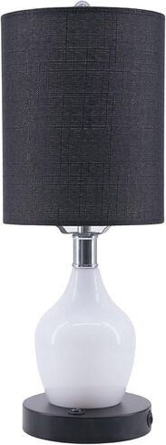 inPOWERED Lights Lamp Angel (Black Shade/Black Base) Standard Electric Night Light or Table Lamp with Emergency Battery Back Up, USB Charging, Color Changing Base, Nursery, Bedroom in Saudi Arabia