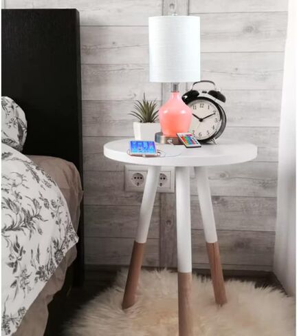 inPOWERED Lights Lamp Angel (Black Shade/Black Base) Standard Electric Night Light or Table Lamp with Emergency Battery Back Up, USB Charging, Color Changing Base, Nursery, Bedroom in Saudi Arabia