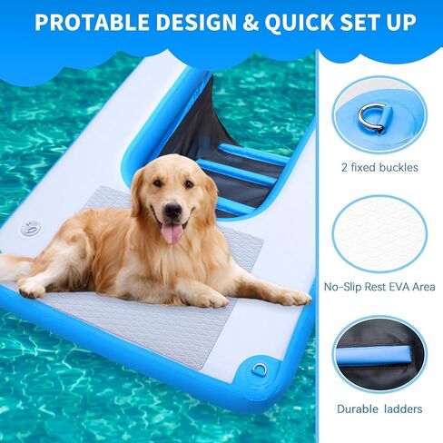Inflatable Dog raft ramp, Water Sports Floating Platform, Swimming Pool Floating Ladder, Boat Dock ramp Ladder, Water Dog Ladder in Saudi Arabia