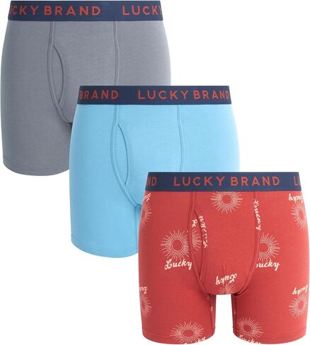 Lucky Brand Mens Cotton Stretch Boxer Briefs 3Pack in Saudi Arabia