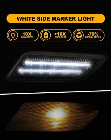 LED Side Marker White Light Compatible with Mercedes Benz C-Class W204 C250 C300 C350 C63 AMG 2012-2014 Front White Fender Bumper Lamps in Saudi Arabia