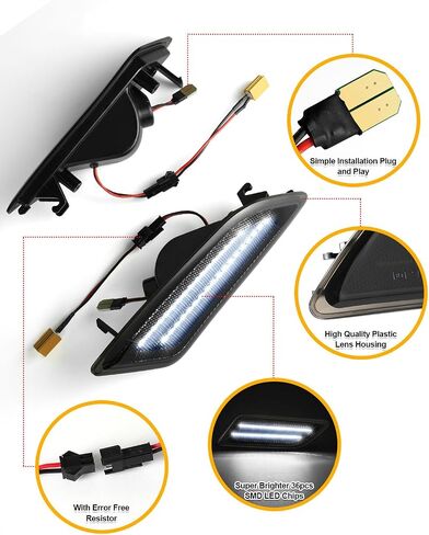 LED Side Marker White Light Compatible with Mercedes Benz C-Class W204 C250 C300 C350 C63 AMG 2012-2014 Front White Fender Bumper Lamps in Saudi Arabia