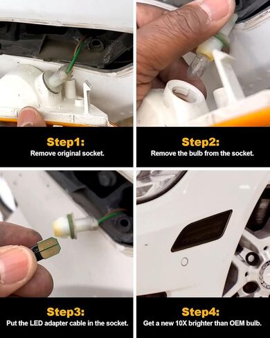 LED Side Marker White Light Compatible with Mercedes Benz C-Class W204 C250 C300 C350 C63 AMG 2012-2014 Front White Fender Bumper Lamps in Saudi Arabia