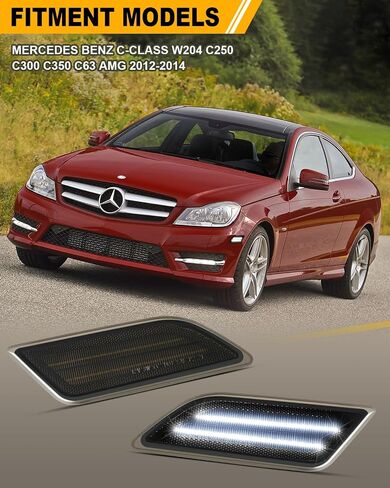 LED Side Marker White Light Compatible with Mercedes Benz C-Class W204 C250 C300 C350 C63 AMG 2012-2014 Front White Fender Bumper Lamps in Saudi Arabia