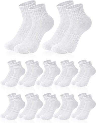 12 Pairs Women Mini Crew Ankle Socks Pure Cotton Athletic Running Quarter Socks for Tennis Running Golf Sport in Saudi Arabia