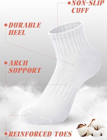 12 Pairs Women Mini Crew Ankle Socks Pure Cotton Athletic Running Quarter Socks for Tennis Running Golf Sport in Saudi Arabia
