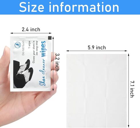 Heigble 200 Pcs Shoe Cleaner Wipes Individually Wrapped Pre Moistened Shoe Shine Wipes Shoe Cleaning Wipes for Travel Quick Clean Use on Leather Rubber Sneakers Boots in Kuwait