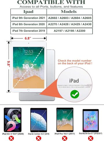 حافظة Vimorco رفيعة لجهاز ipad 9th 8th 7th Generation 10.2 بوصة 2021 2020 2019، غطاء حماية هجين مقاوم للصدمات لجهاز Apple ipad 9 8 7 Gen، حامل متعدد قابل للتعديل مع خاصية النوم/الاستيقاظ التلقائي، ديزي in Saudi Arabia