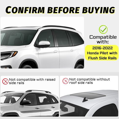 Car Roof Rack Cross Bars Compatible with 2016-2022 Honda Pilot (for Side Rails), Aluminum Lockable Roof Cross Bars for Kayak Bike Rooftop Cargo Carrier Bag Basket Luggage in Saudi Arabia