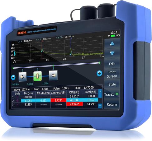 جهاز اختبار OTDR للألياف 1310nm/35dB+1550nm/33dB SM مدمج في OPM+OLS+VFL+خريطة الحدث + وحدة APP + شاشة لمس 7 بوصة متوافقة مع موصل SC+FC+ST+LC/UPC&APC-SS315T-2B1 in Saudi Arabia