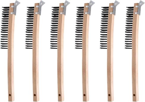 Wire Brush Wooden Handle Scratch Brushes with Scraper,Wire Brushes for Cleaning Welding Slags and Rust,Carbon Steel Wire,2PCS in Saudi Arabia