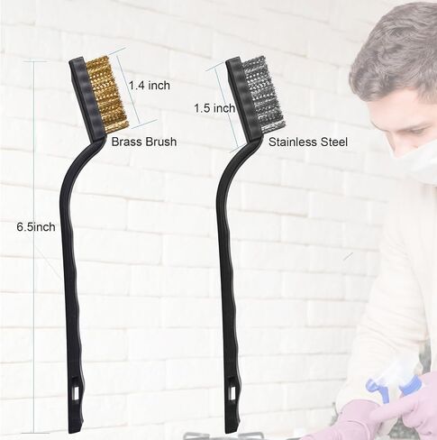 Wire Brushes Set Kit 20PCS Set, 10 PCS Stainless Steel and 10 PCS Brass Wire Scratch Brushes for Cleaning Rust Welding Slag (20) in Saudi Arabia