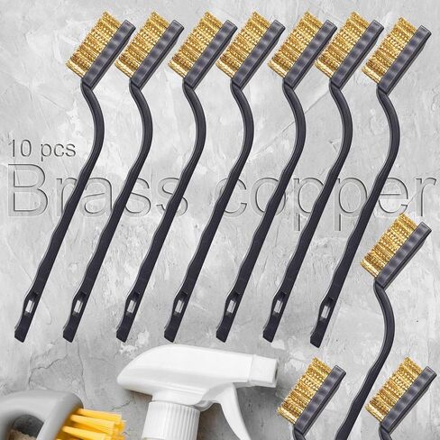 Wire Brushes Set Kit 20PCS Set, 10 PCS Stainless Steel and 10 PCS Brass Wire Scratch Brushes for Cleaning Rust Welding Slag (20) in Saudi Arabia