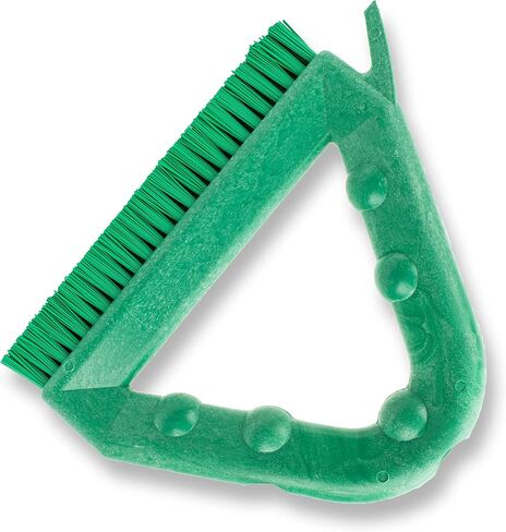 SPARTA Plastic Commercial Grout Brush, Triangle-Shaped Scrub Brush with Scraper and Two Threaded Holes for Attaching Handle (Sold Separately), 9 x 7 x 7 Inches, White, (Pack of 4) in Saudi Arabia