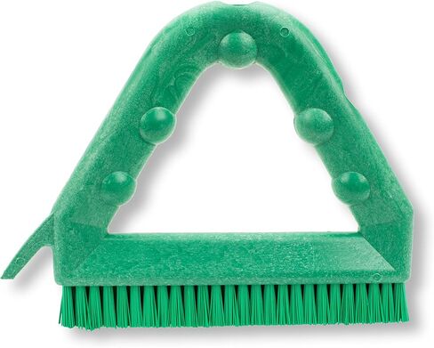 SPARTA Plastic Commercial Grout Brush, Triangle-Shaped Scrub Brush with Scraper and Two Threaded Holes for Attaching Handle (Sold Separately), 9 x 7 x 7 Inches, White, (Pack of 4) in Saudi Arabia